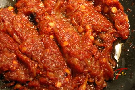 Onion-Tomato Chutney - Cooking Part Done