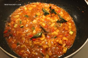 Sambar - Vegetables Being Cooked