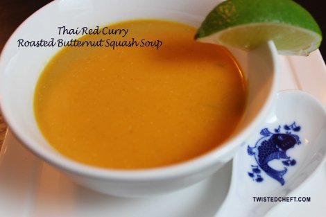 Thai Red Curry Roasted Butternut Squash Soup